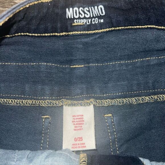 Mossimo Jean Shorts Women's Size 0/25 Denim Cuffed Hem Three Button Mid Rise - Picture 3 of 3